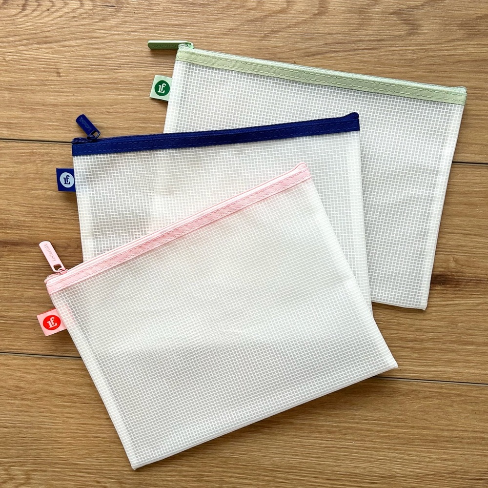 LETTERFOLK Pouches Set of 3 Organization Desk Office School Stationery